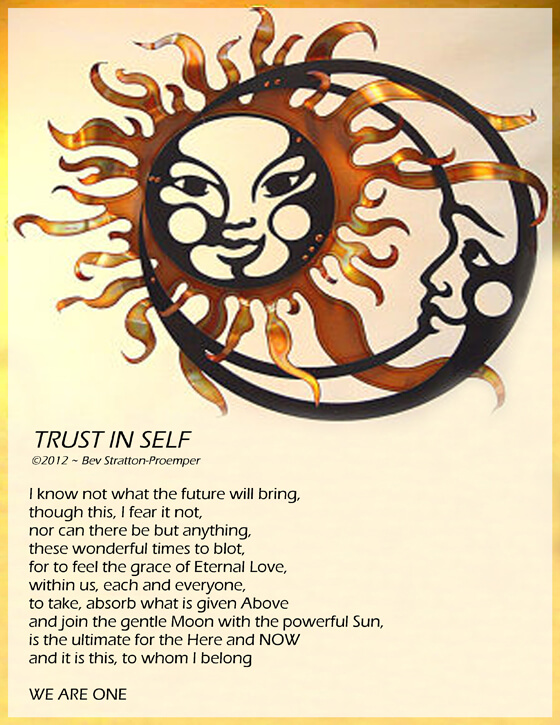 trust, self, future, fear, grace, love, moon, sun, Bev Stratton-Proemper