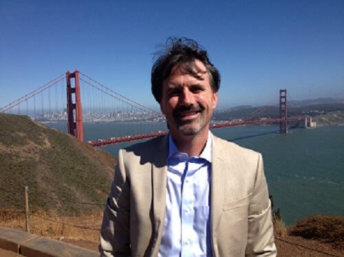 Stephen in front of Golden Gate Bridge in San Francisco, CA