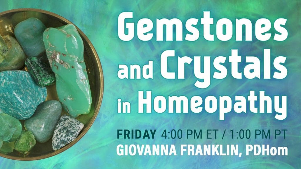 Crystals and Gemstones in Homeopathy background