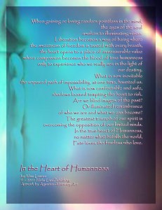 lovely blue abstract graphic with poem