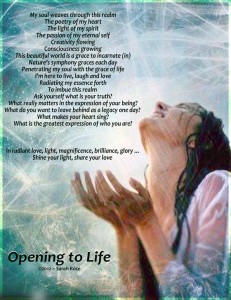 A joyful woman in a rain of brilliant light